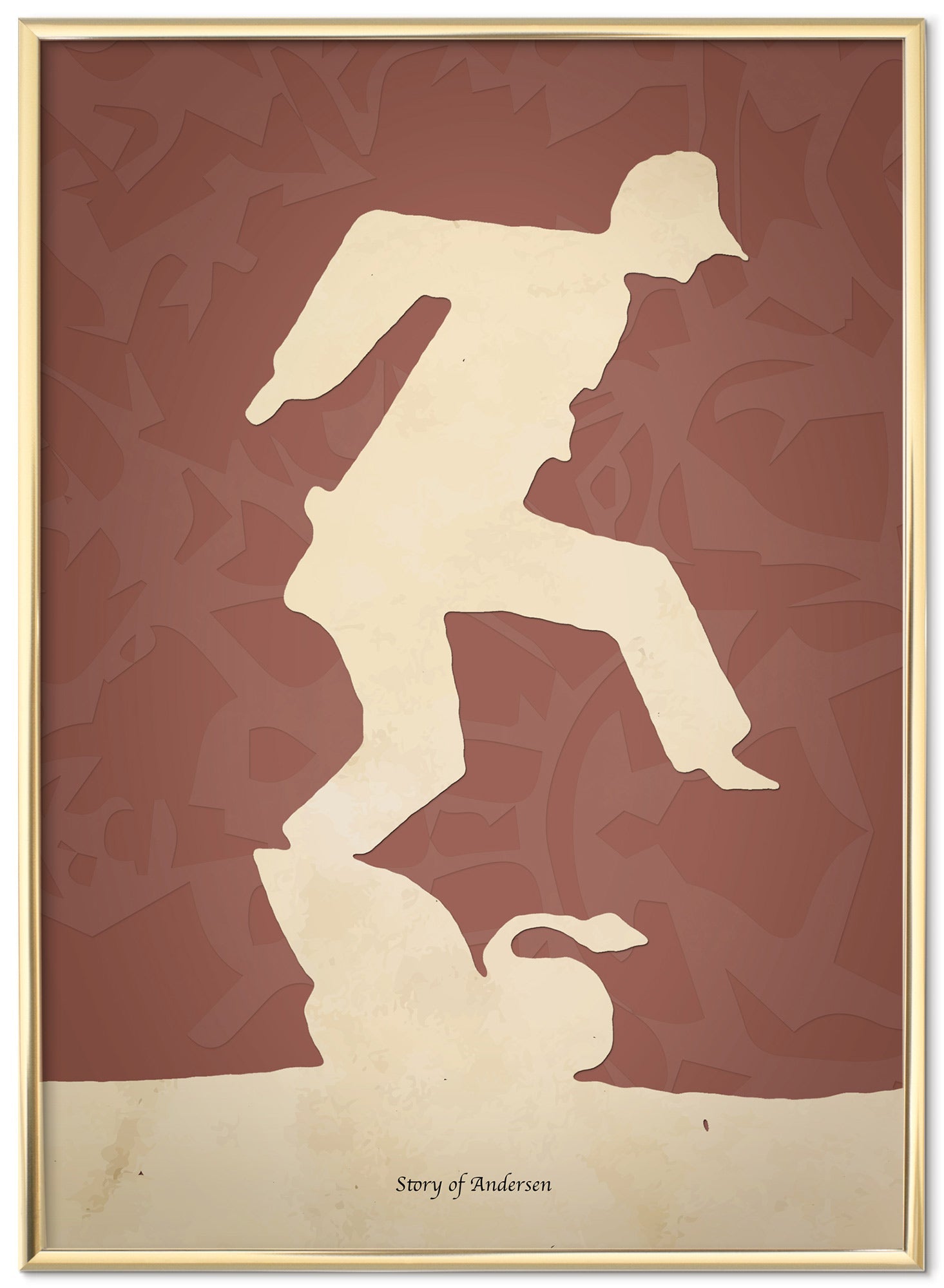 Poster – H.C. Andersens Pappersklipp – Svanbalett – Röd bakgrund