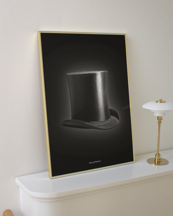 Poster – H.C. Andersens Signatur – H.C. Andersens hatt – Svart bakgrund