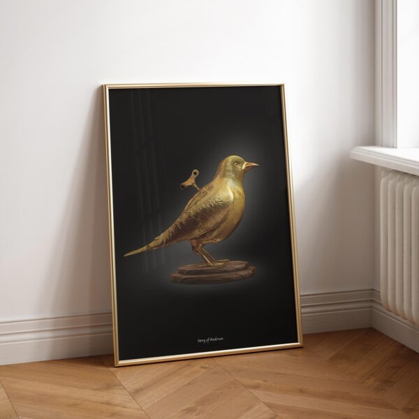 Poster – H.C. Andersens Signatur – Näktergalen – Svart bakgrund