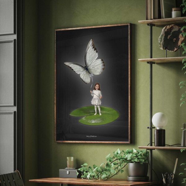 Poster – H.C. Andersens Signatur – Tummelisa – Svart bakgrund