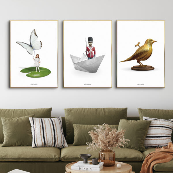 Poster – H.C. Andersens Signatur – Den ståndaktige tennsoldaten – Vit bakgrund