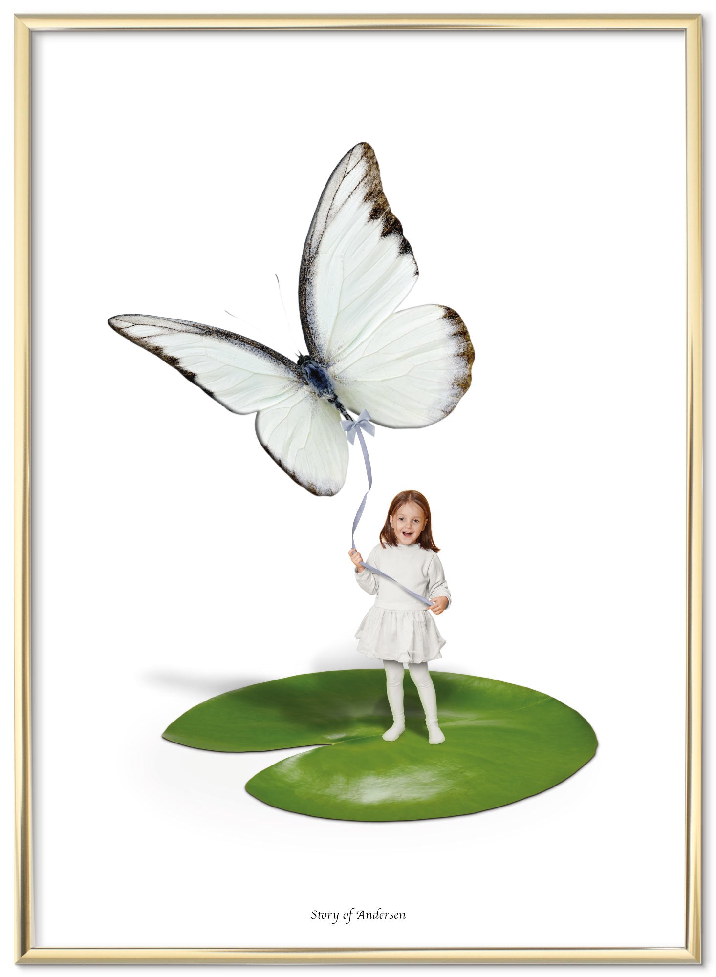 Poster – H.C. Andersens Signatur – Tummelisa – Vit bakgrund