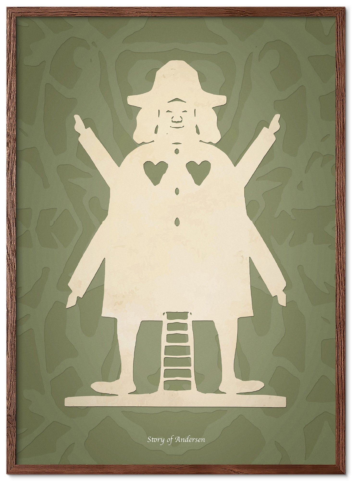 Poster – H.C. Andersens Pappersklipp – Kvarnmannen – Grön bakgrund