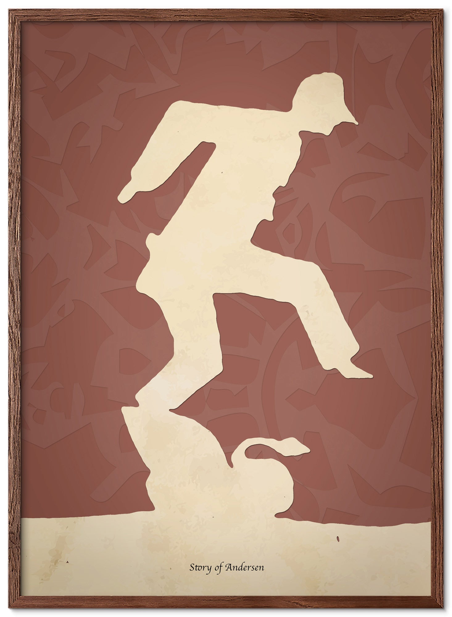 Poster – H.C. Andersens Pappersklipp – Svanbalett – Röd bakgrund