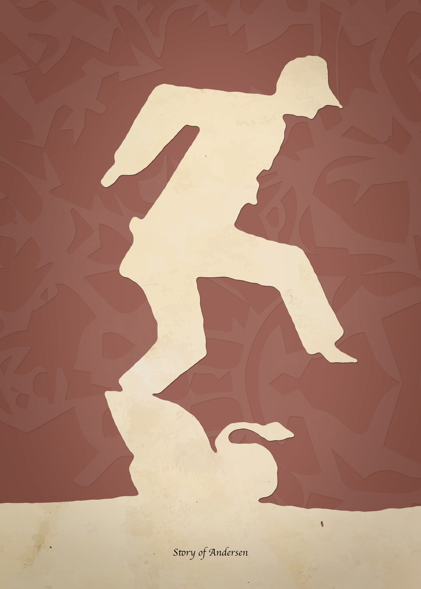 Poster – H.C. Andersens Pappersklipp – Svanbalett – Röd bakgrund