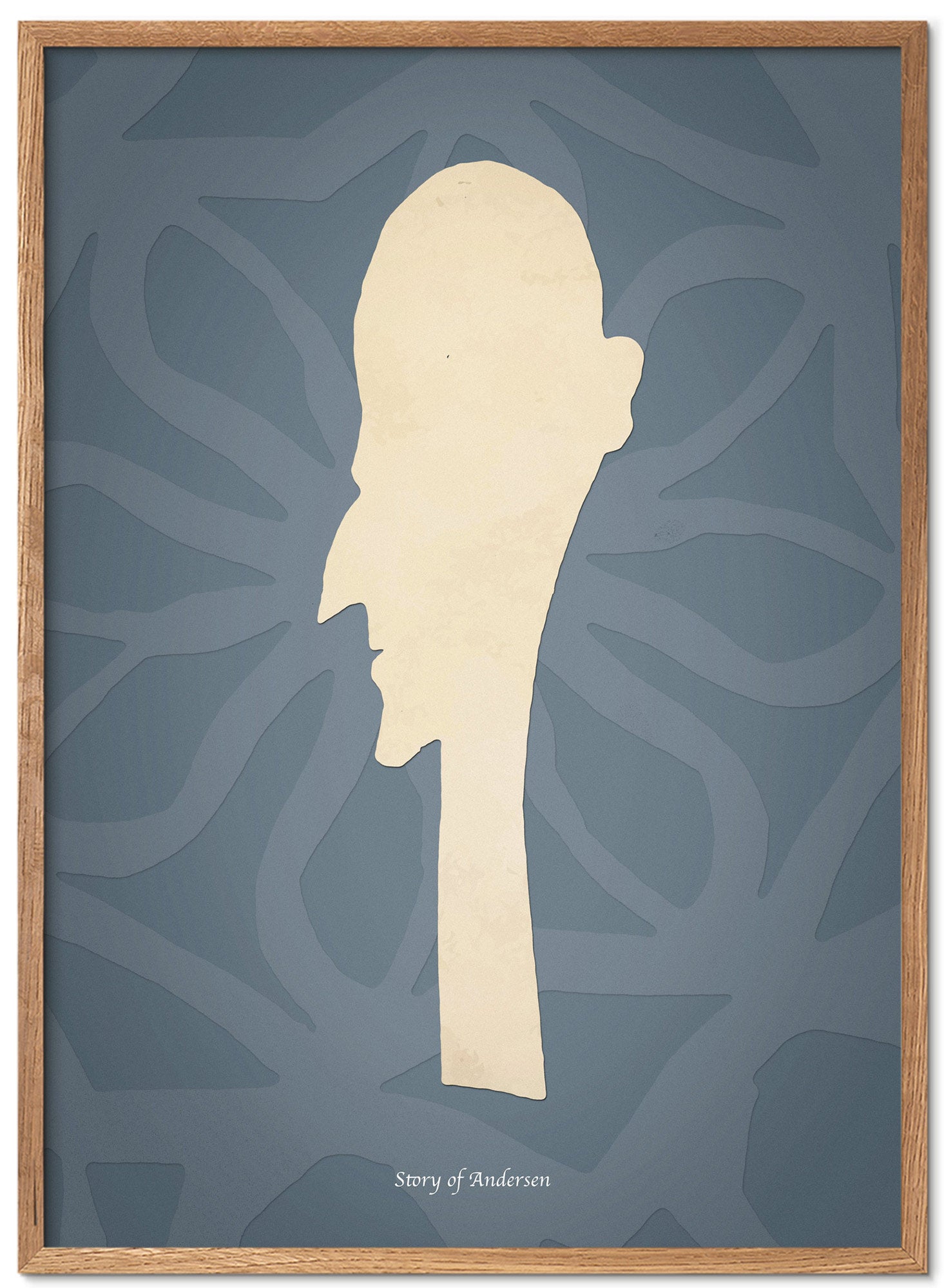 Poster – H.C. Andersens Pappersklipp – Porträtt – Blå bakgrund