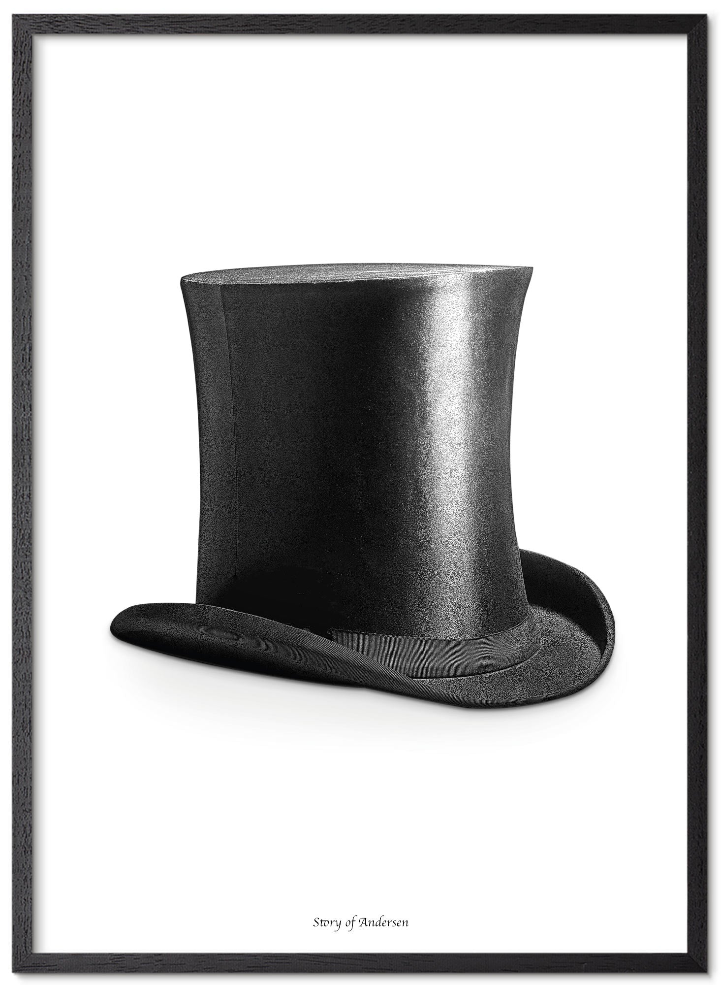 Poster – H.C. Andersens Signatur – H.C. Andersens hatt – Vit bakgrund